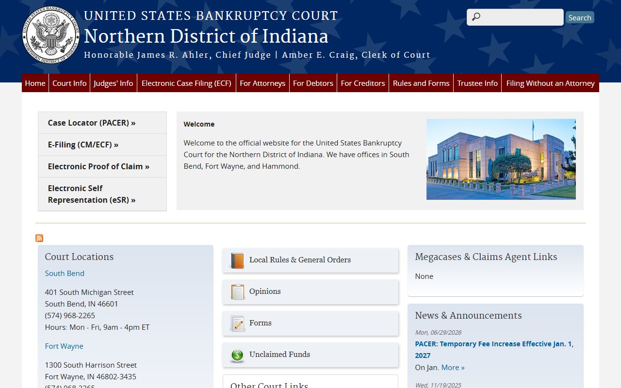 Whitley County criminal court records federal bankruptcy court reference