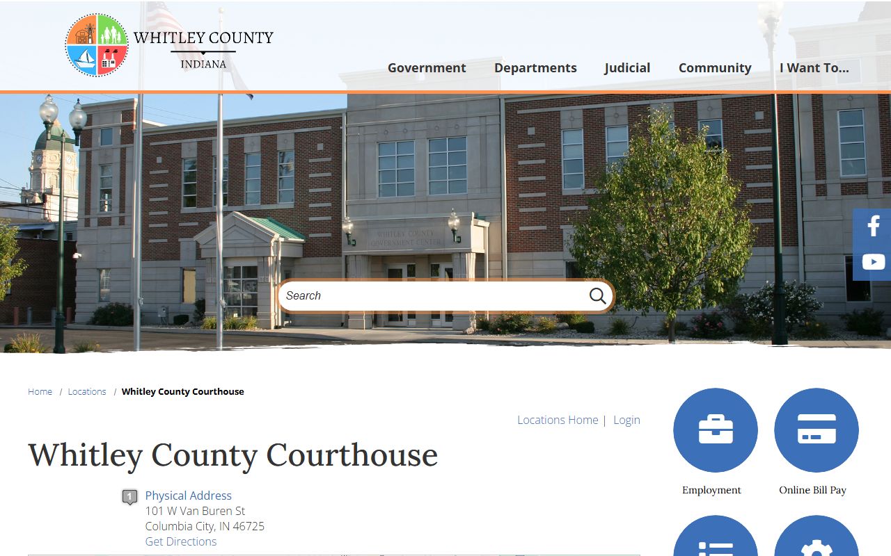 Whitley County court records courthouse facility page