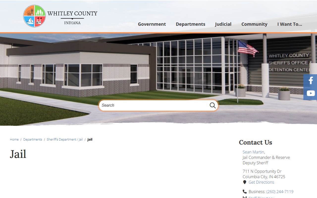 Whitley County inmate records jail division page