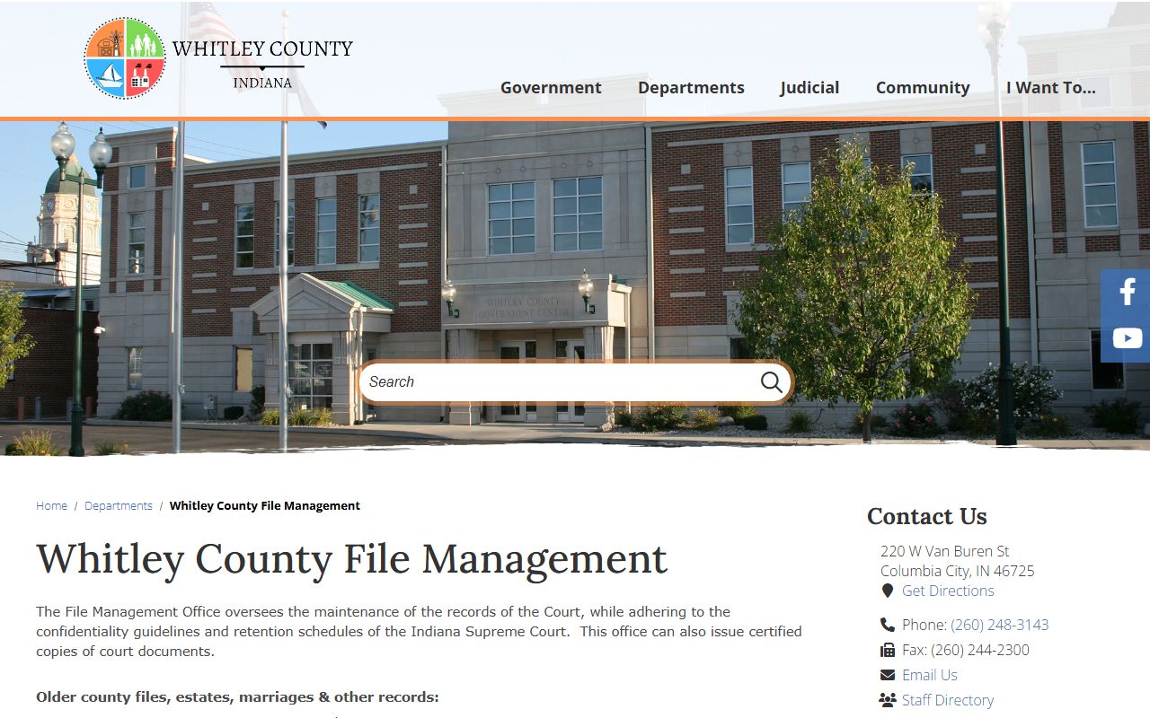 Whitley County probate records File Management archived probate records